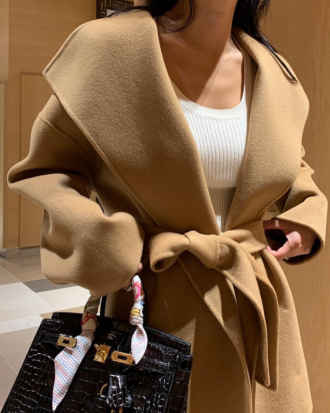 Cappotto a portafoglio con cintura Lorelie
