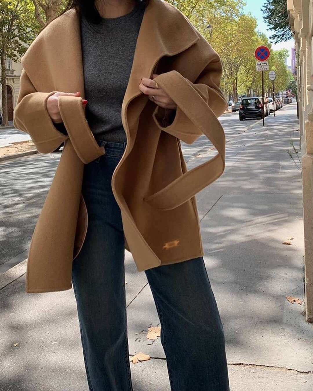 Cappotto a portafoglio con cintura Lorelie