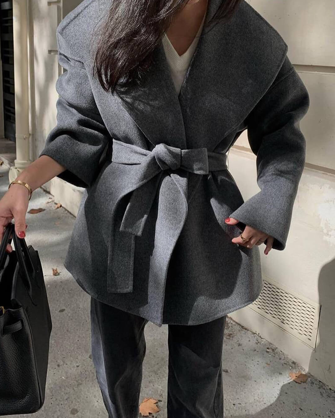 Cappotto a portafoglio con cintura Lorelie