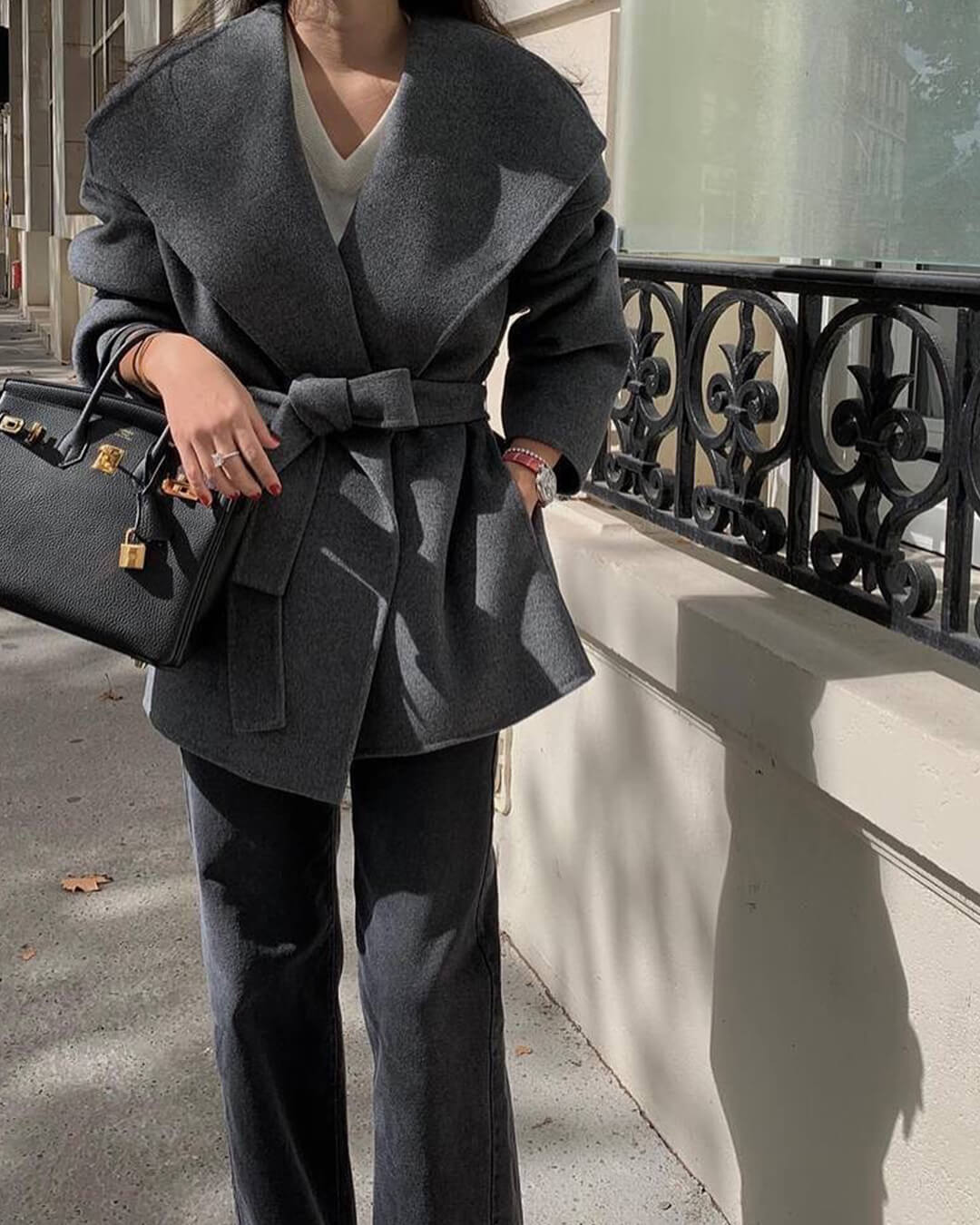 Cappotto a portafoglio con cintura Lorelie