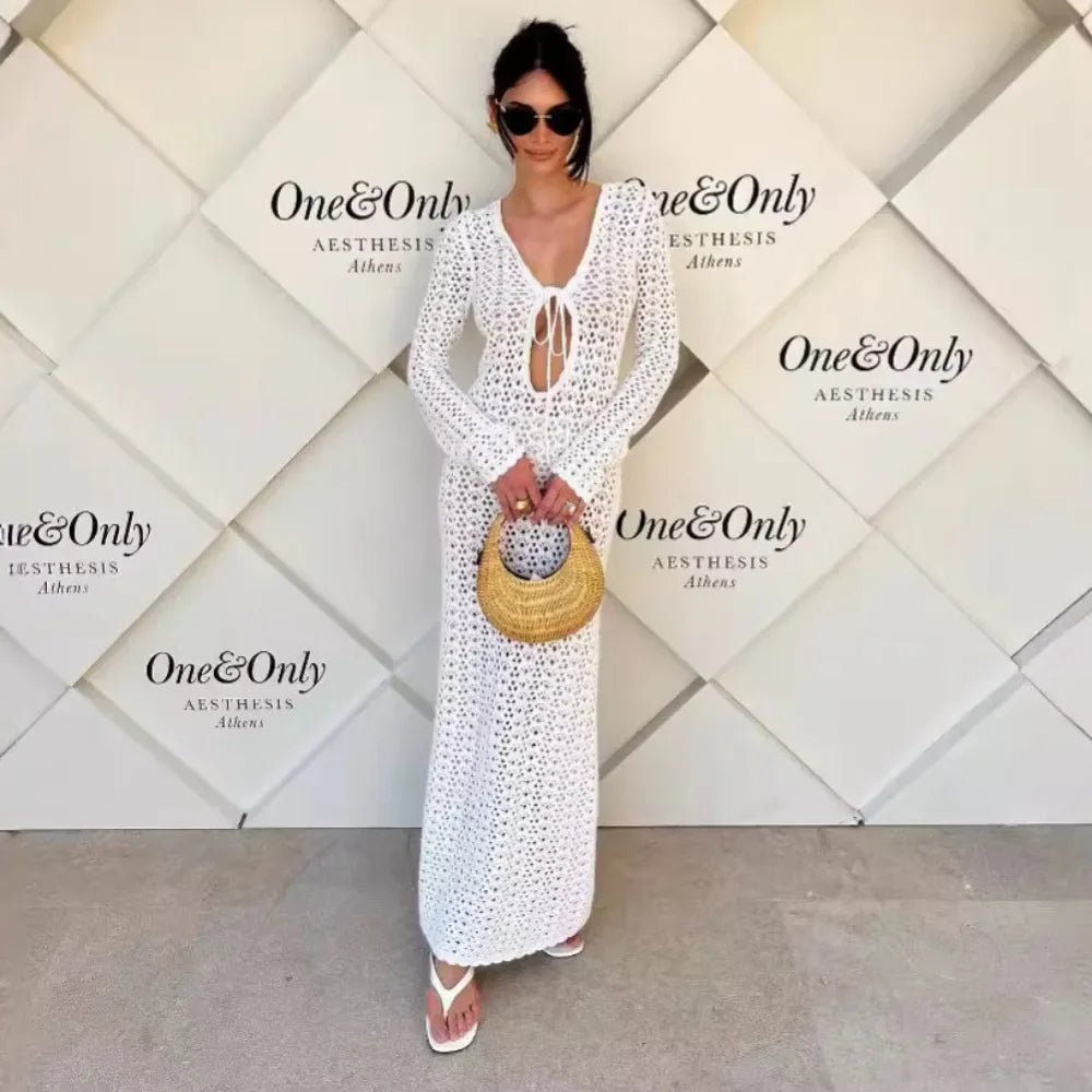 Lori gehäkeltes Strandkleid mit Lochmuster