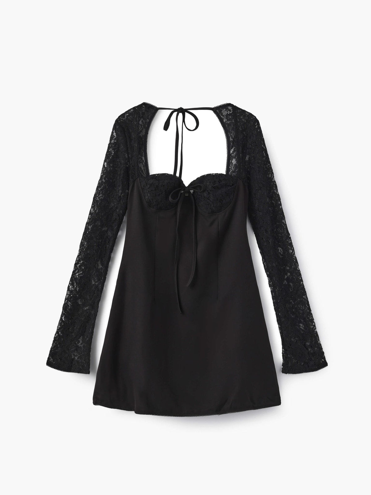 Vestido curto Louise com detalhes de renda