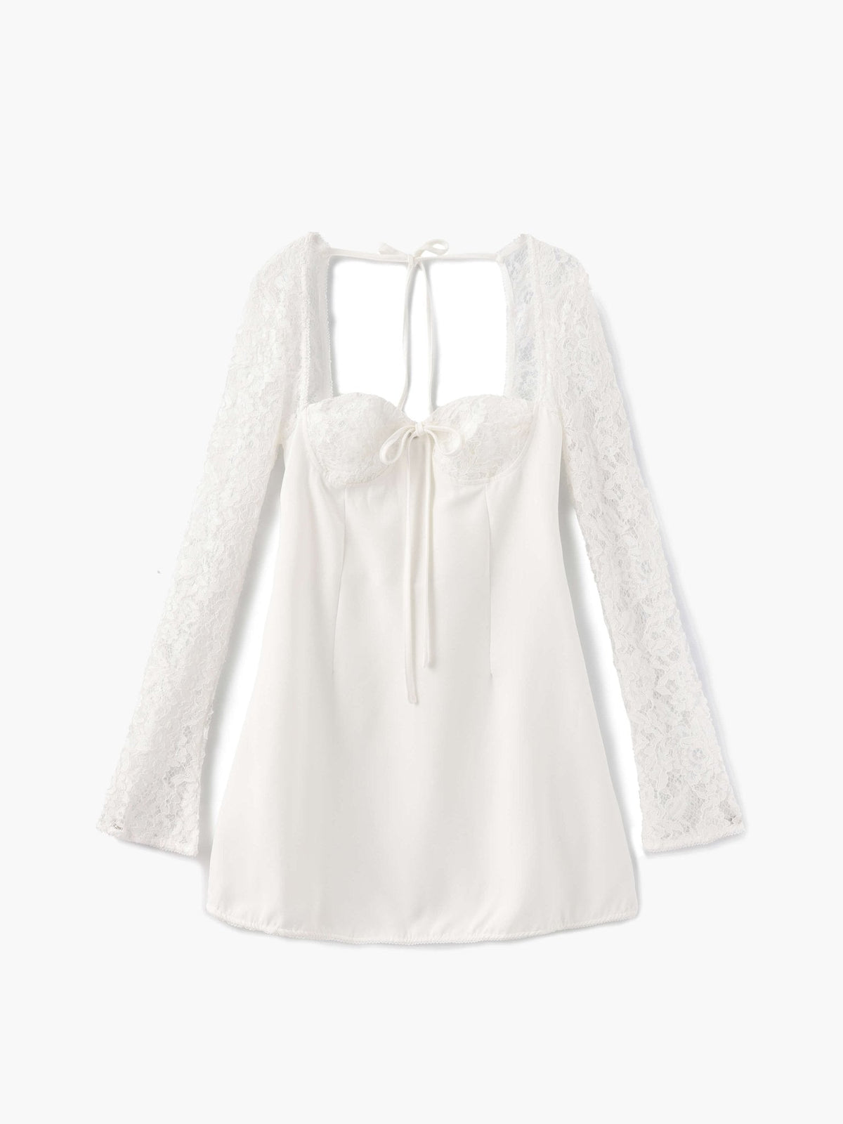 Vestido curto Louise com detalhes de renda