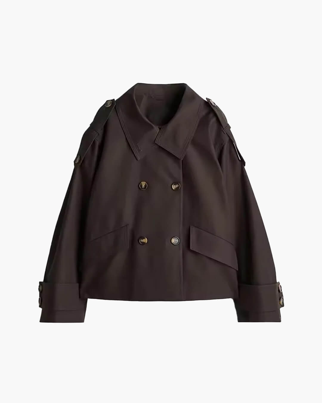 Lucy Stand Collar Cropped Trench Coat