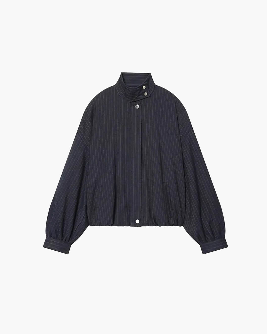 Magnolia Pinstripe Bomber Jacket