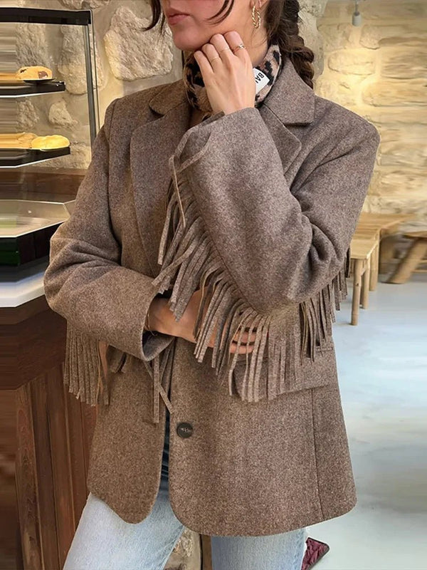 Marcelle Fringed Blazer Jacket