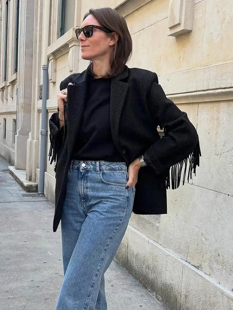 Marcelle Blazerjacke mit Fransen