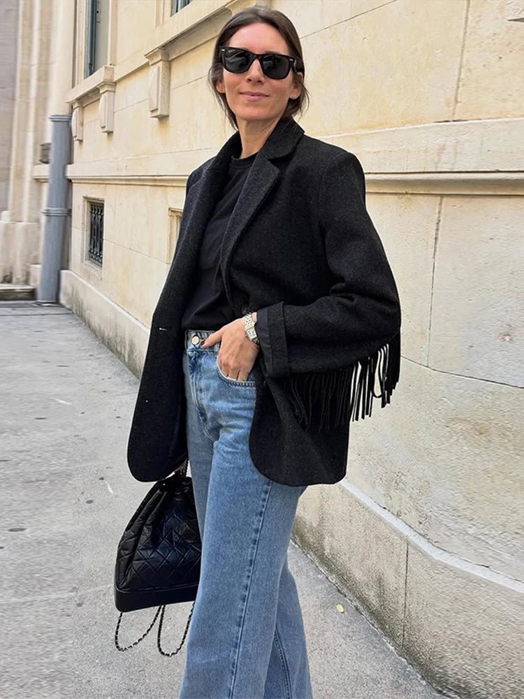 Marcelle Blazerjacke mit Fransen