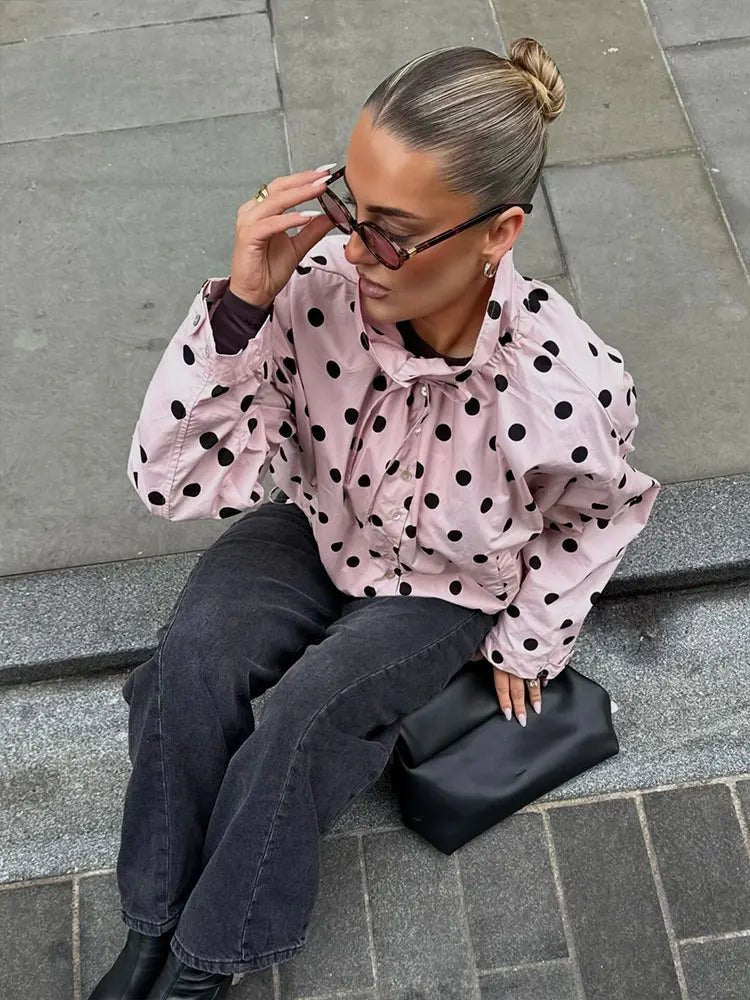 Giacca a pois con coulisse Margaret