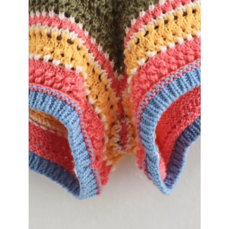 Conjunto curto de malha às riscas Margot