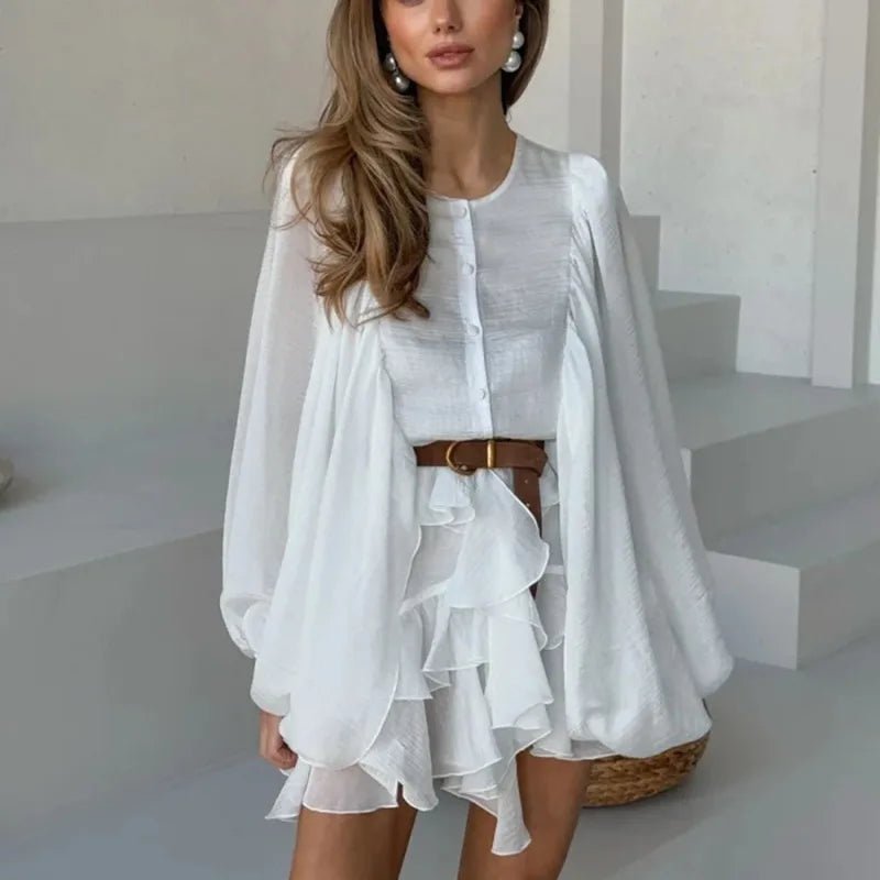 Mini-robe plissée à volants Marianna