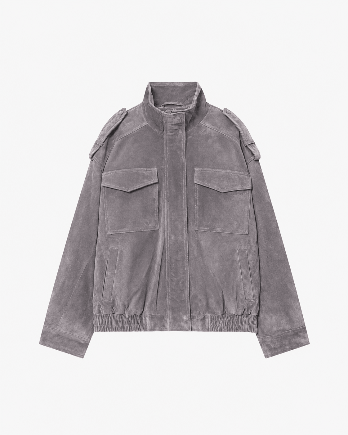 Marianne High Neck Suede Pocket Jacket