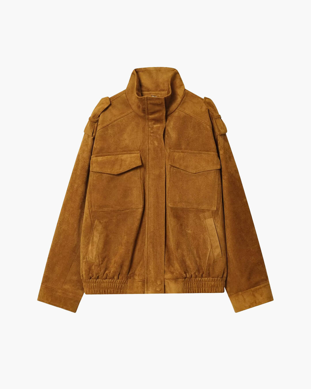 Marianne High Neck Suede Pocket Jacket