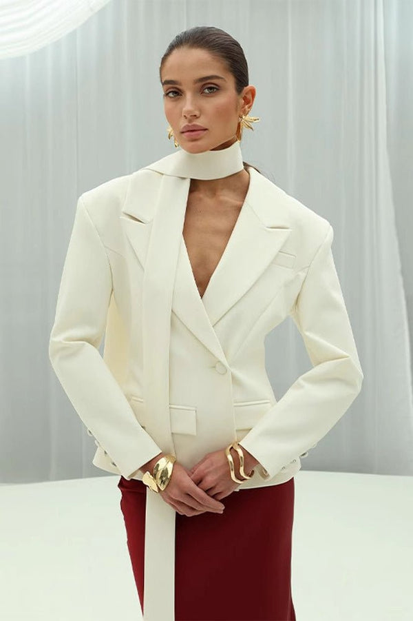 Maxine Scarf-Collar Blazer