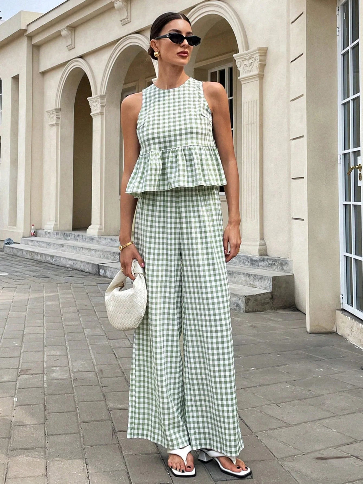 Mei Lattice Ruffled Two-Piece Set