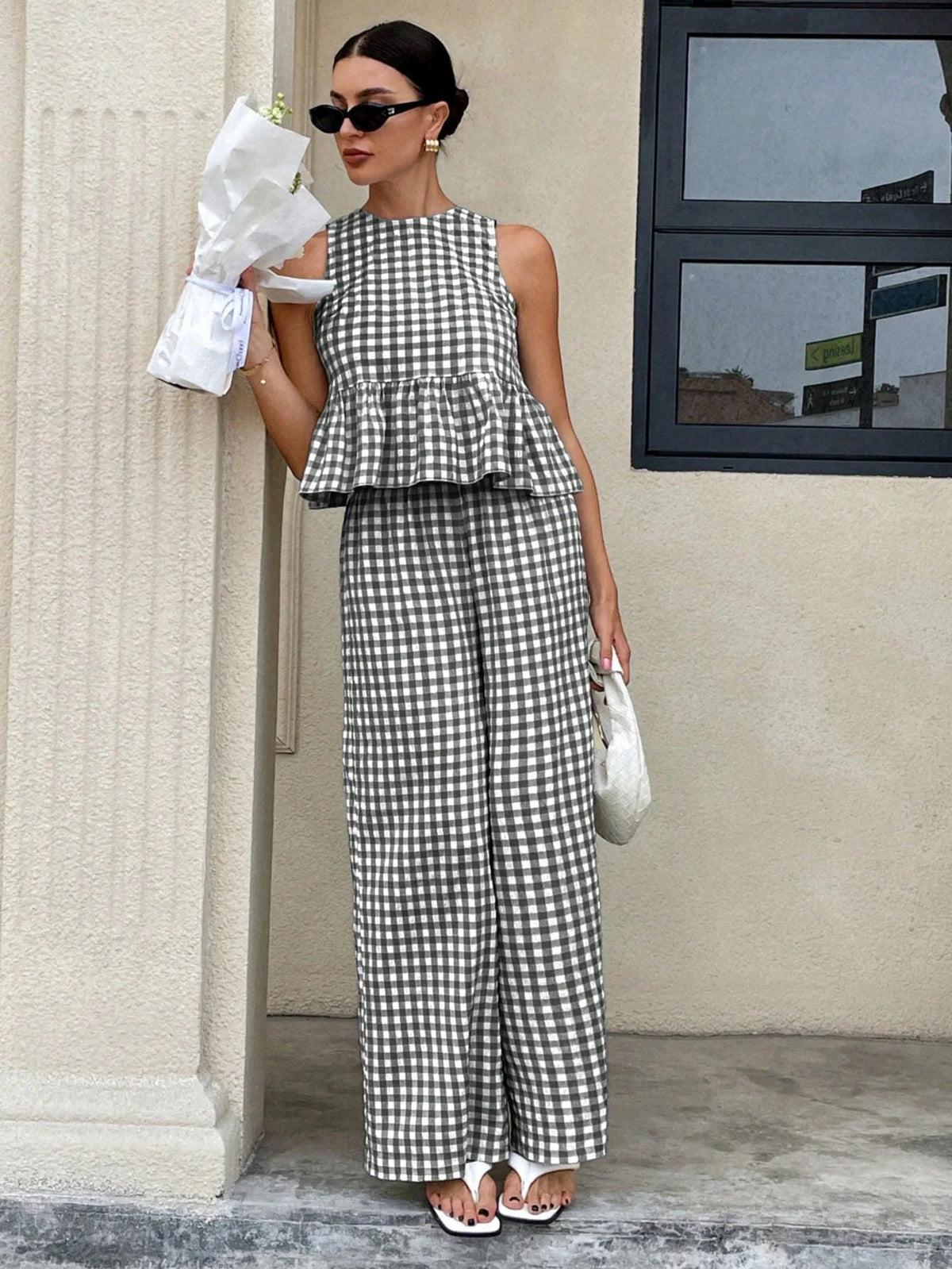 Mei Lattice Ruffled Two-Piece Set
