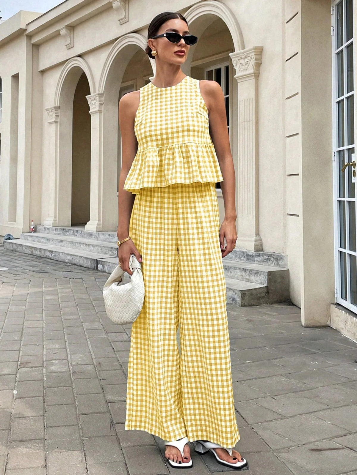Mei Lattice Ruffled Two-Piece Set