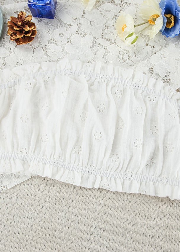 Conjunto Melanie de shorts con volantes y ojales
