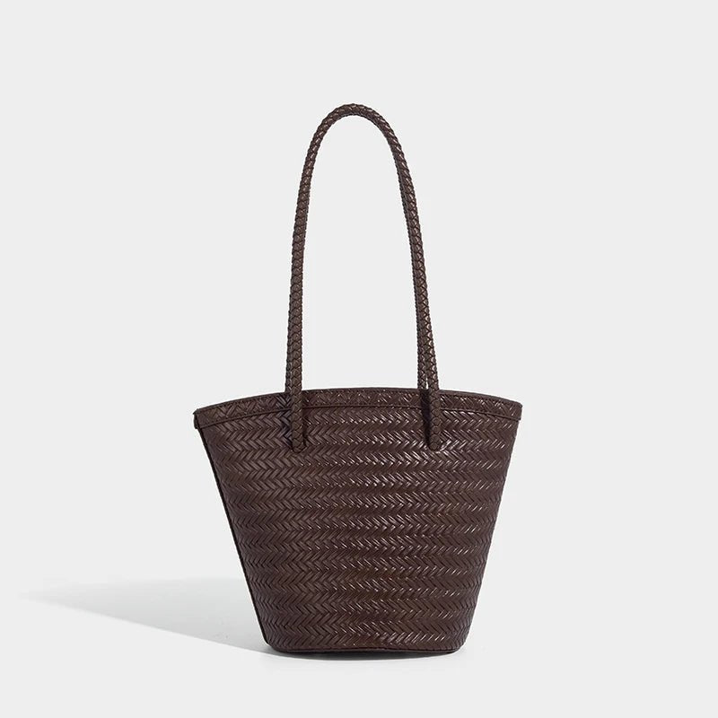 Meryl Woven Bucket Handbag with Pouch