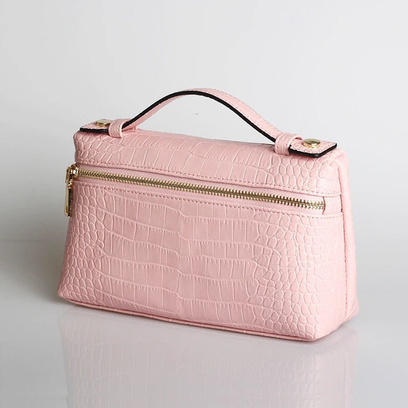 Minerva-clutch med krokodillemønster