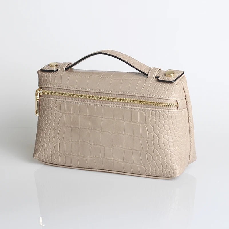 Minerva-clutch med krokodillemønster