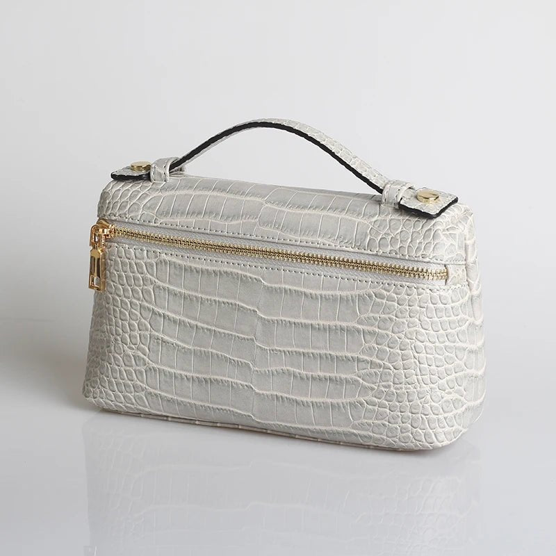 Minerva-clutch med krokodillemønster