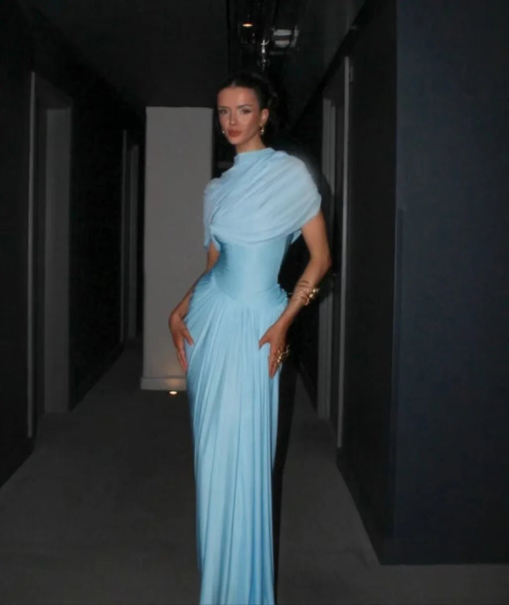 Abito lungo aderente elegante in mesh Monica