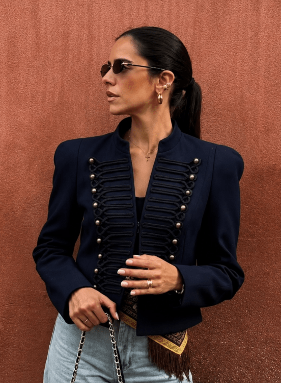 Veste Nadya style Napoléon à col montant
