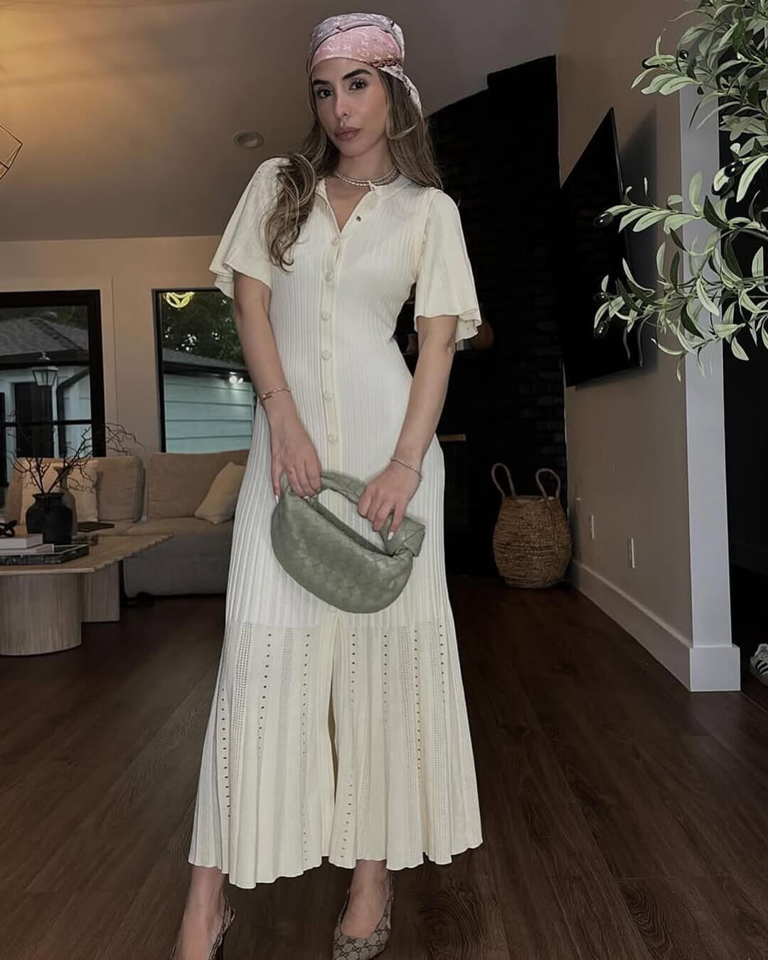 Nancy figurbetontes gestricktes Maxikleid