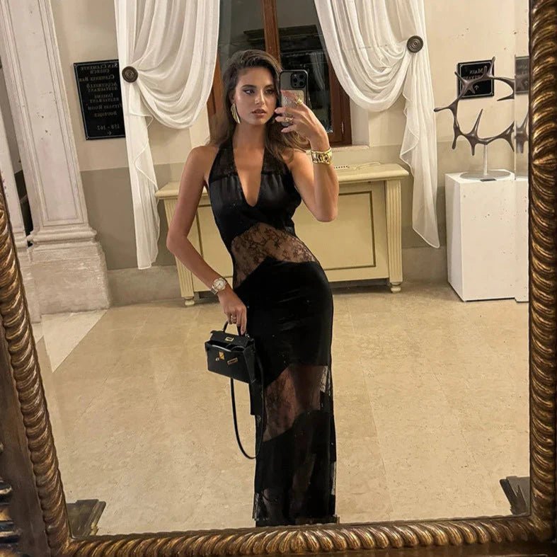 Διάφανο φόρεμα Natasha με λαιμόκοψη halter