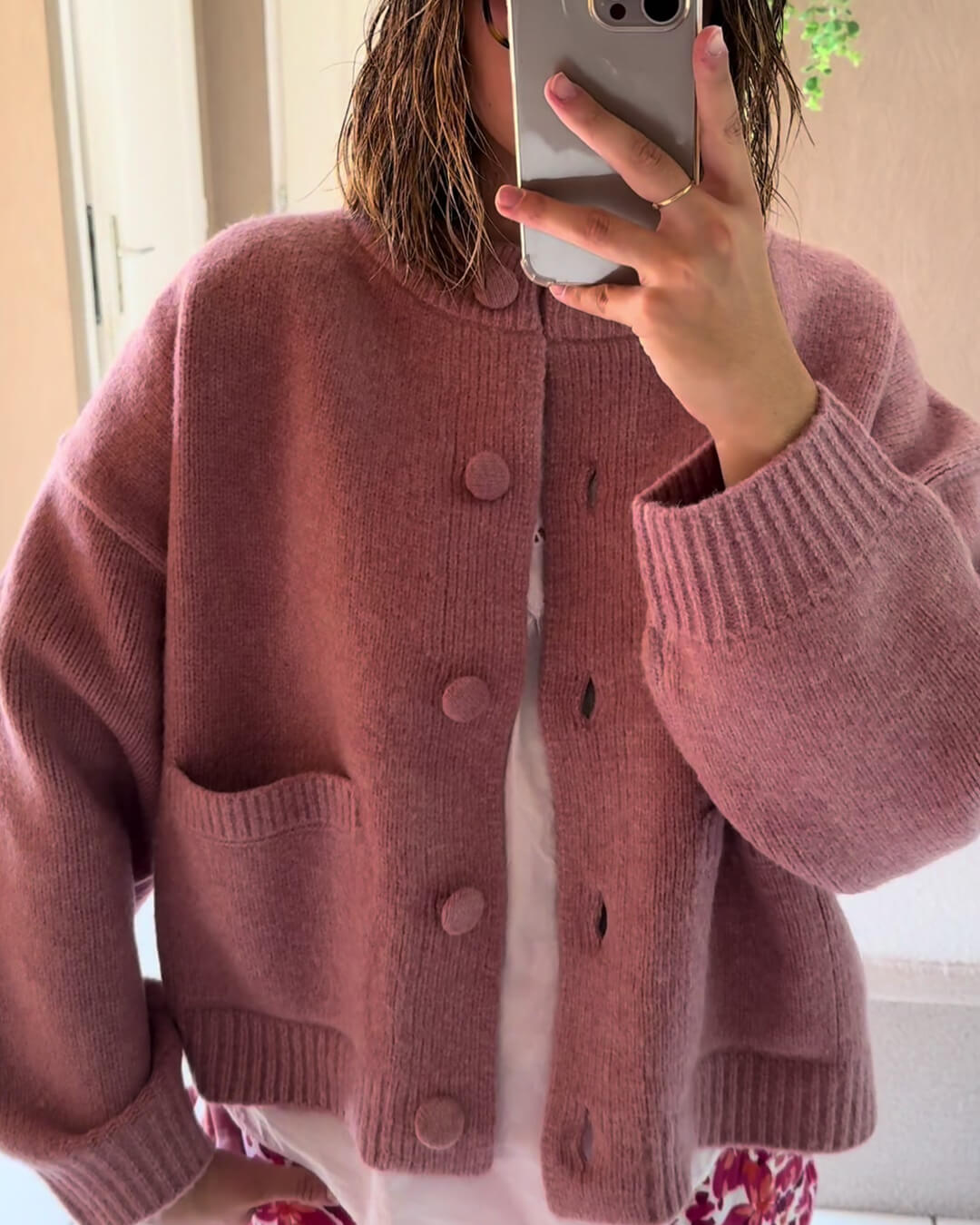 Nessa tykstrikket cardigan
