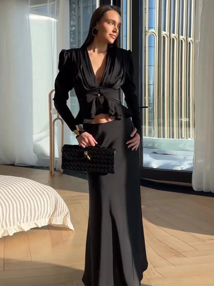 Nicky Pleated Puff Sleeve Top