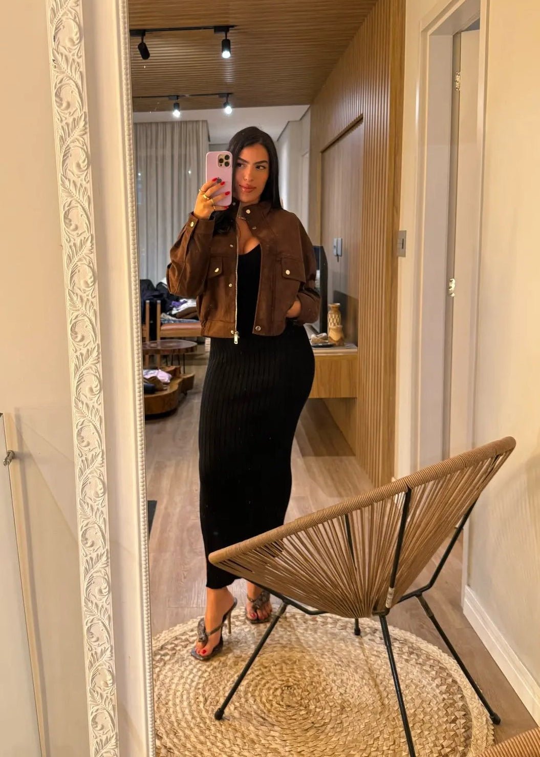 Nicole jas van imitatie suède