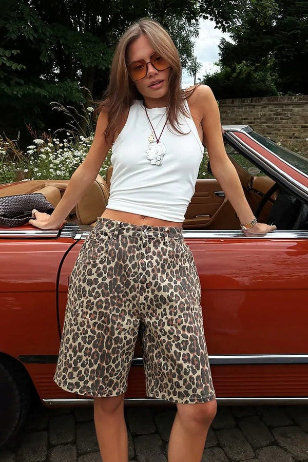 Short con stampa leopardata Nicole