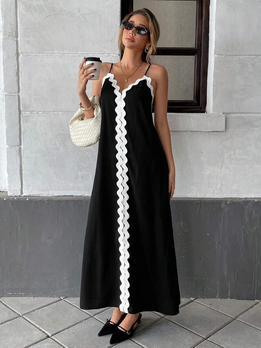 Nina Contrast-maxi-jurk