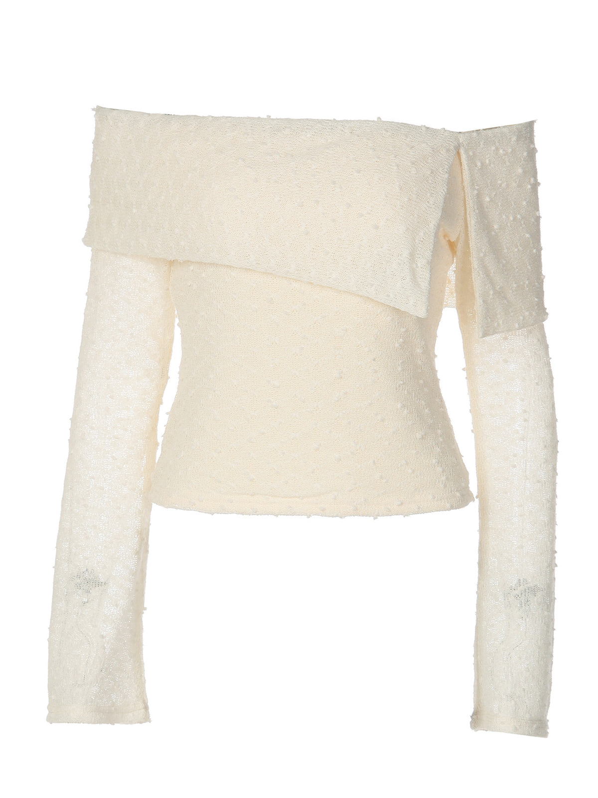 Brisa off-shoulder-top med ombukket kant