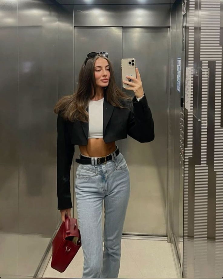 Chaqueta de traje corta y acolchada Olga