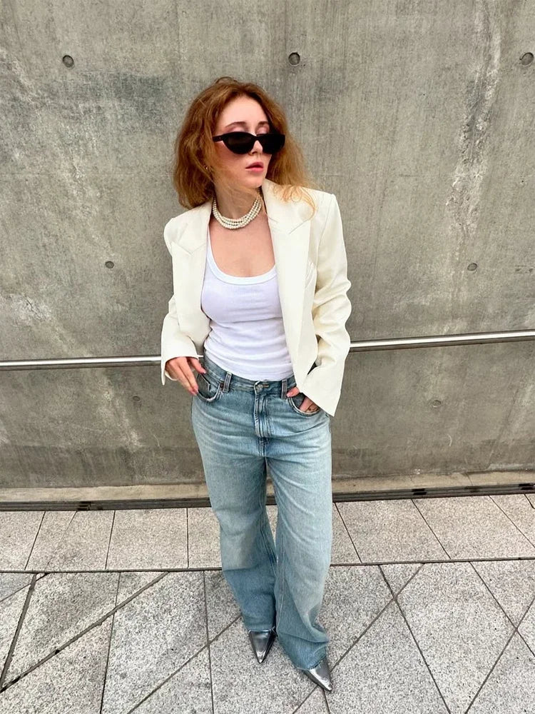 Chaqueta de traje corta y acolchada Olga
