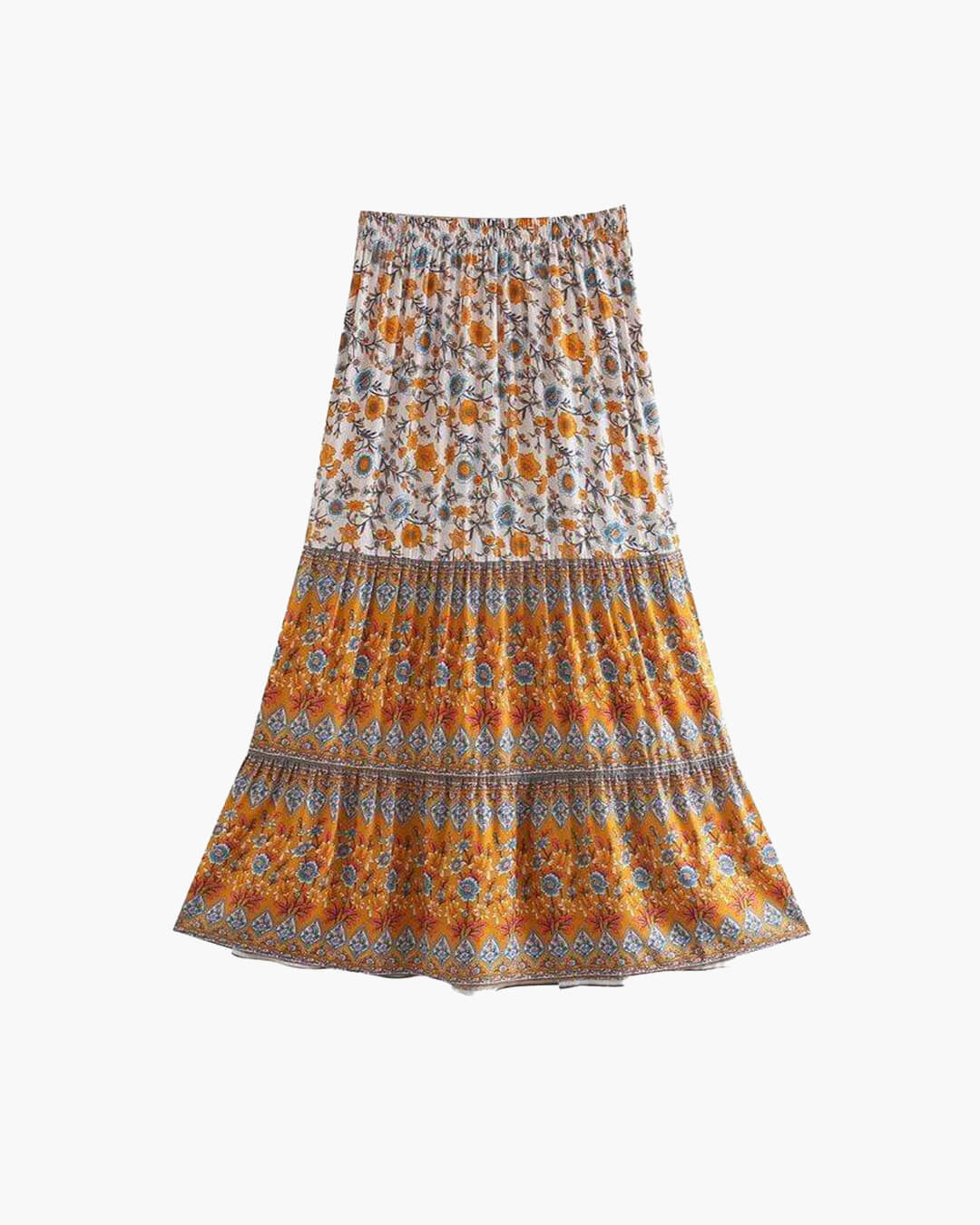 Ottavia boho-strandskørt med blomstermønster