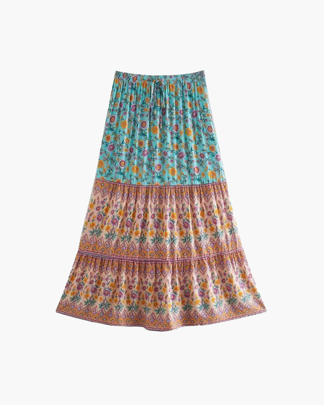 Ottavia boho-strandskørt med blomstermønster