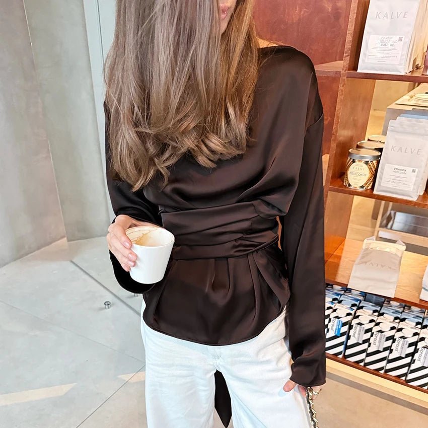 Penelope Tie Back Satin Blouse