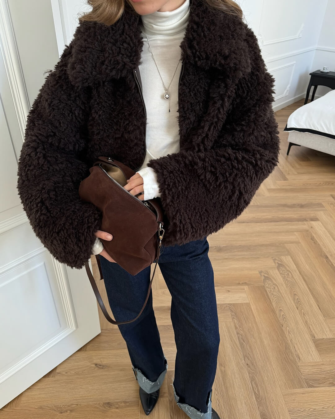 Giacca teddy in ecopelliccia Porsha