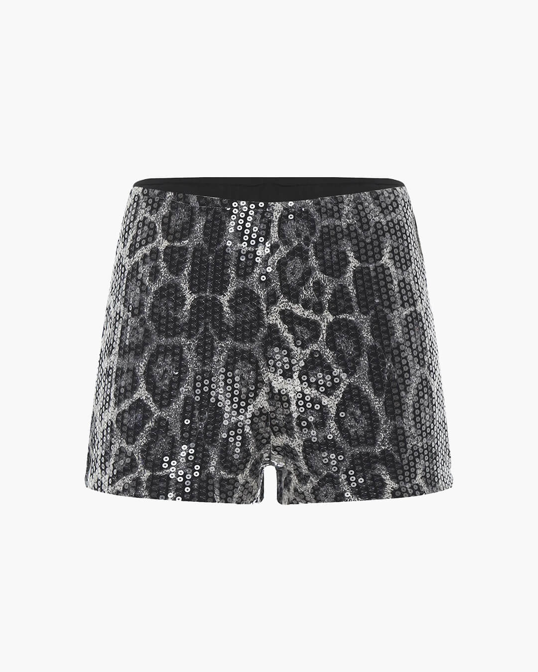 Quennie shorts met luipaardprint en pailletten