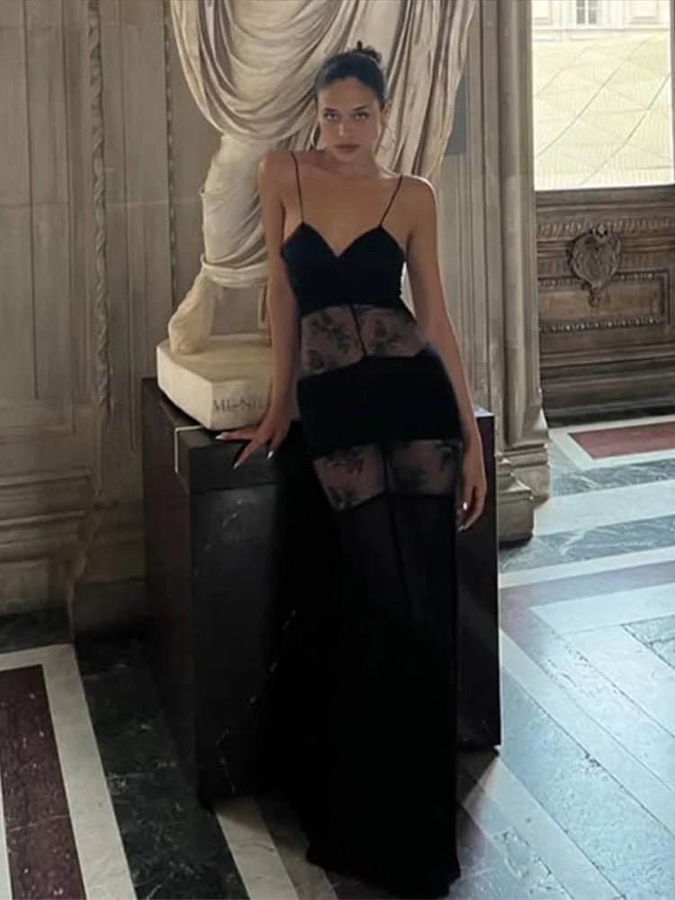Ravenna gennemsigtig blonde-maxikjole