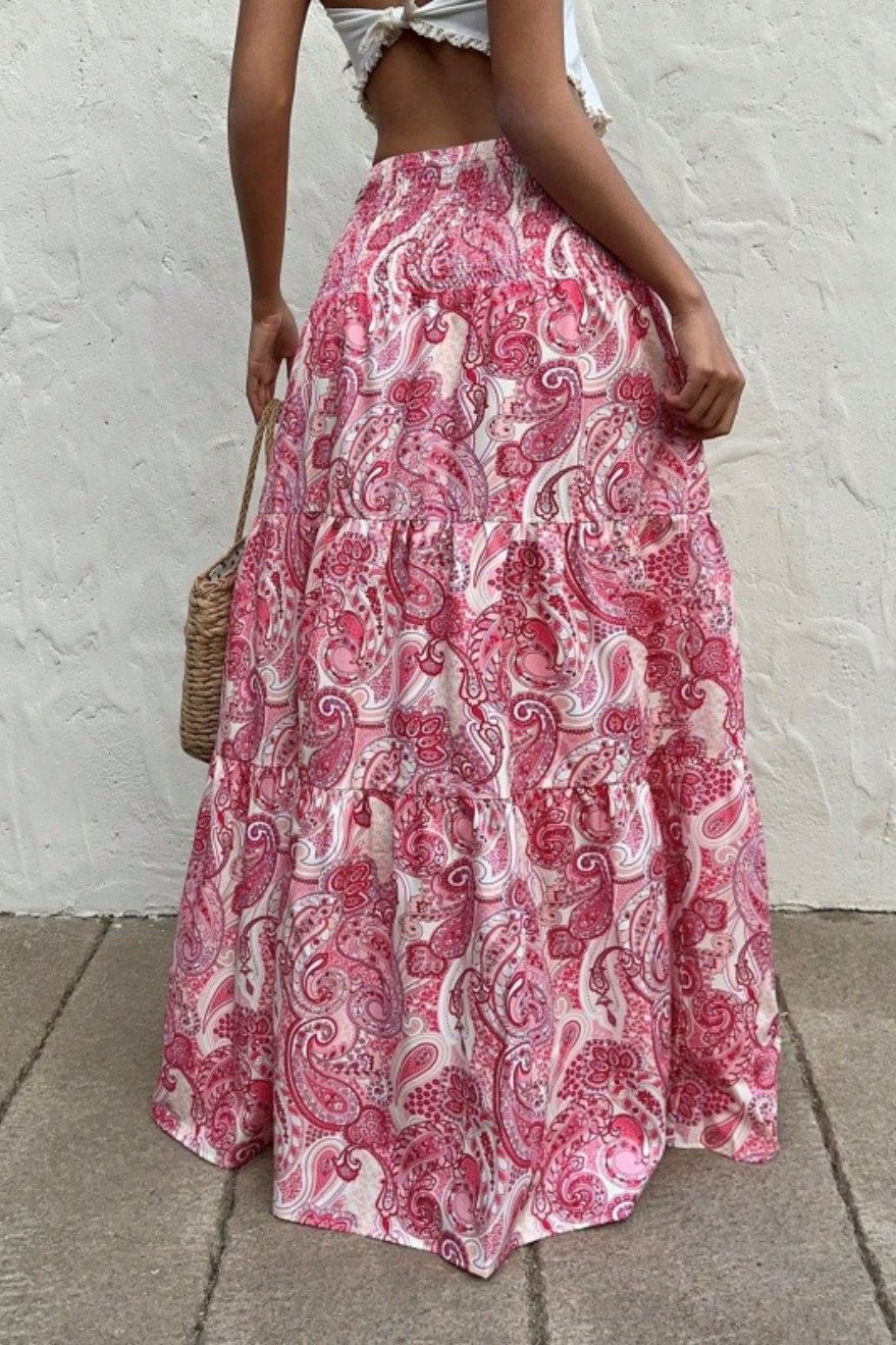 Riley paisley-maxi-rok met elastische taille
