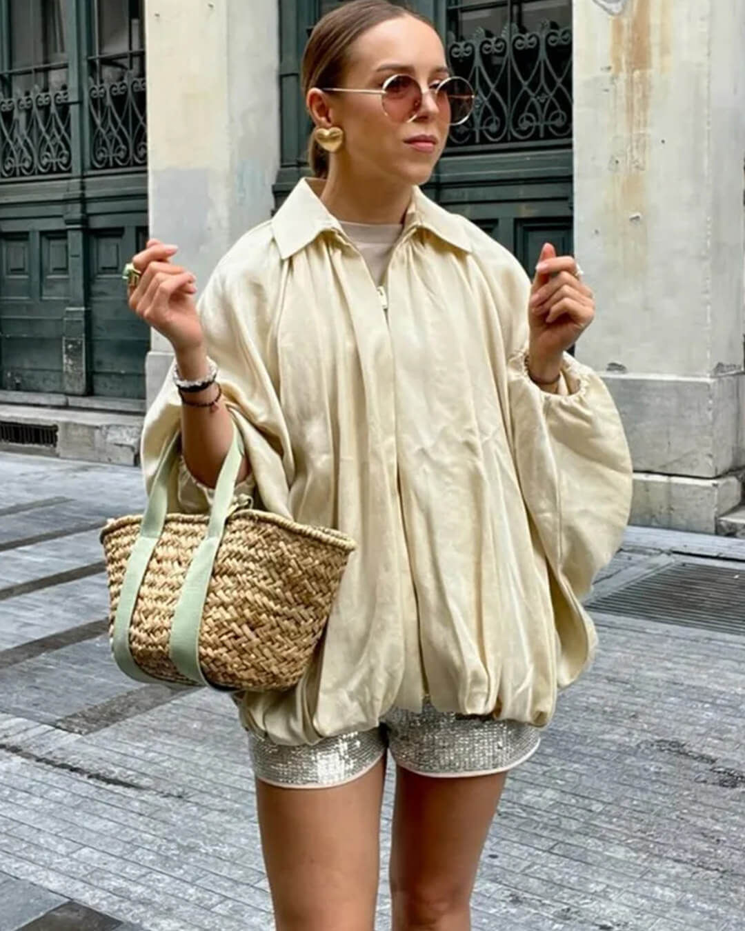 Giacca plissettata con zip Ritchel
