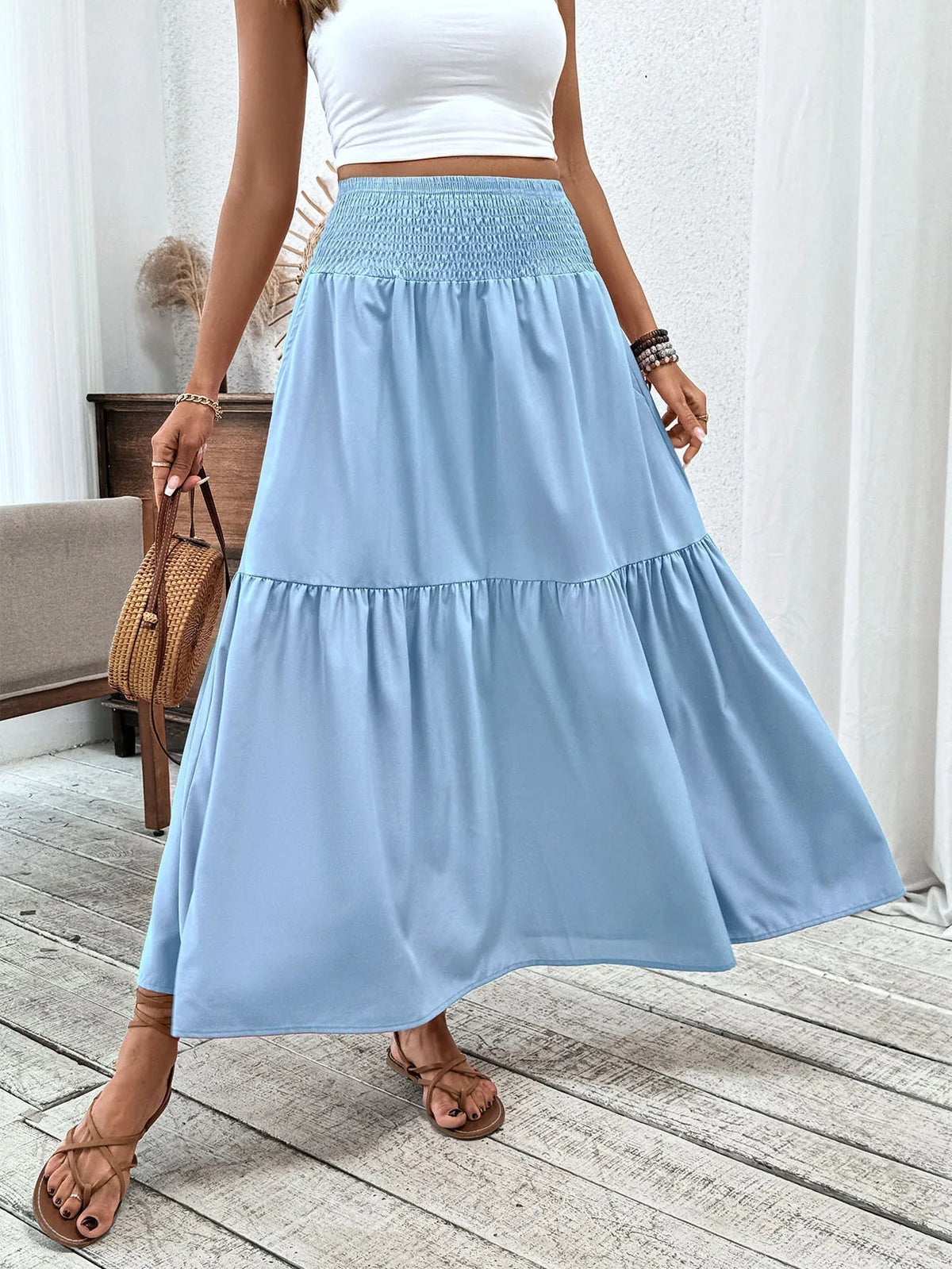 Rivka boho-maxirok met bloemenprint