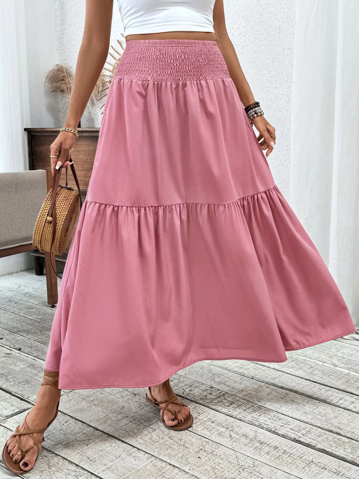 Rivka boho-maxirok met bloemenprint
