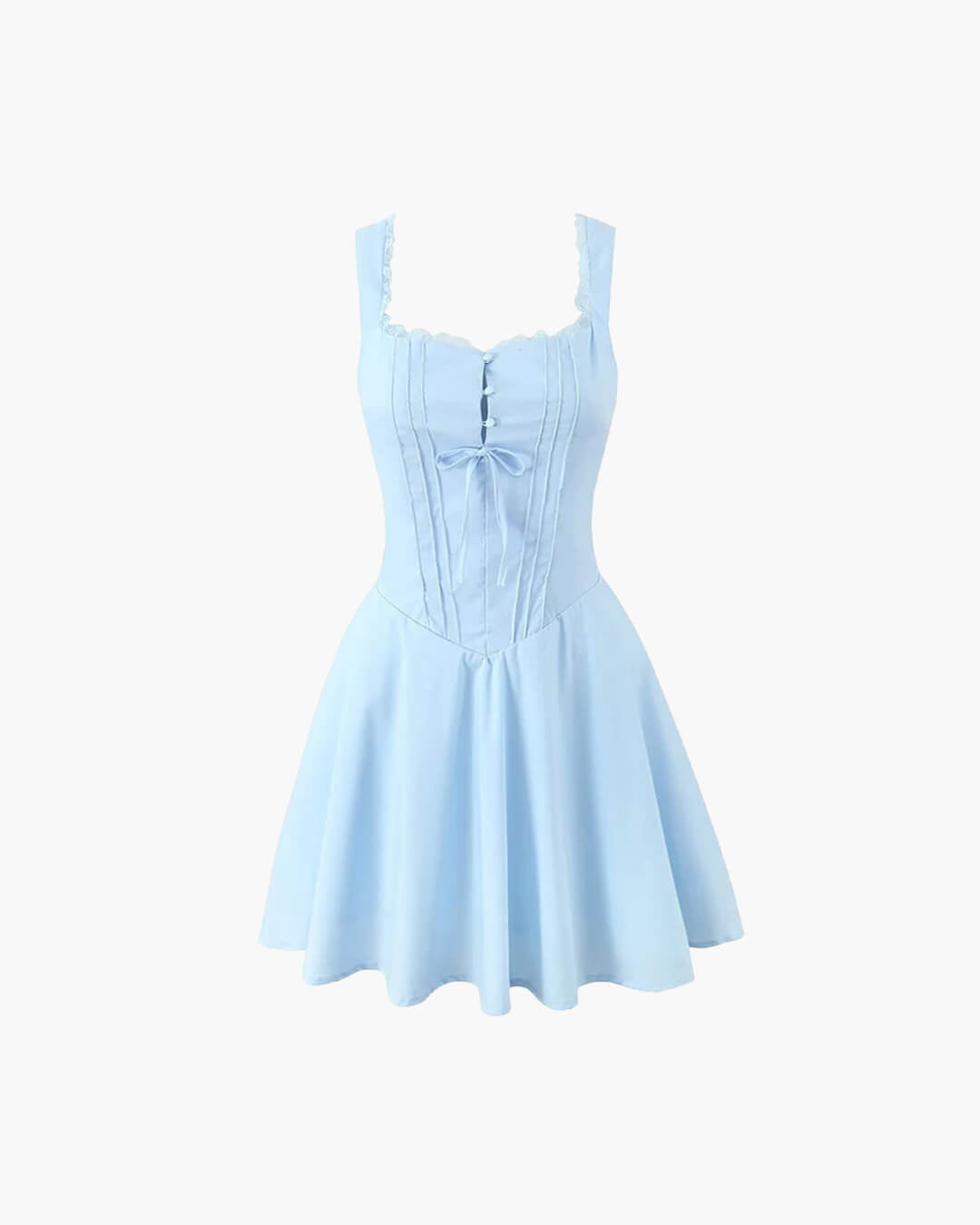 Vestido corto con espalda de cordones Rosa