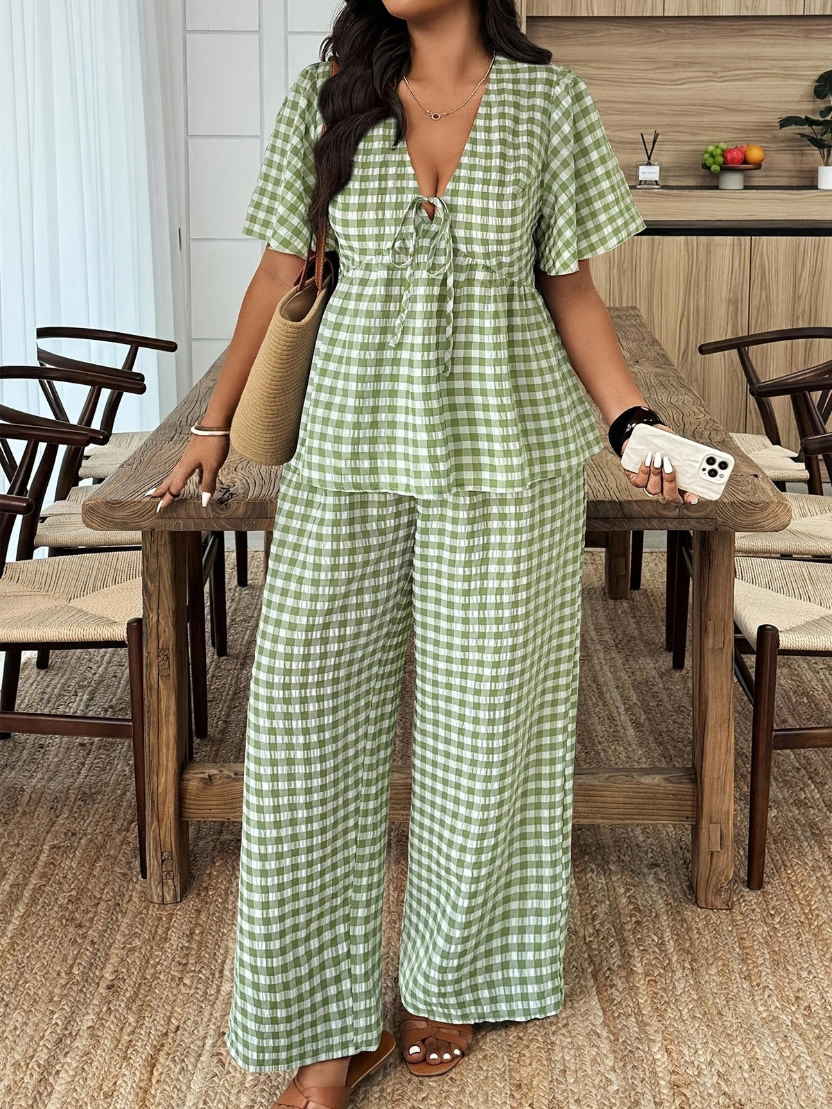 Roselyn kariertes Sommer-Set